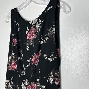 Veronica M Women's Medium Black Floral Jumpsuit Sleeveless Wide Leg NWT
